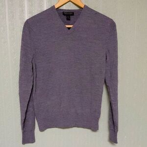 Banana Republic Womens Merino Wool Charcoal V-Neck Sweater